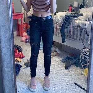 Black high rise skinny jeans